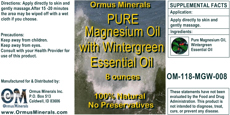 Ormus Minerals Magnesium OIl with Wintergreen Essential Oil