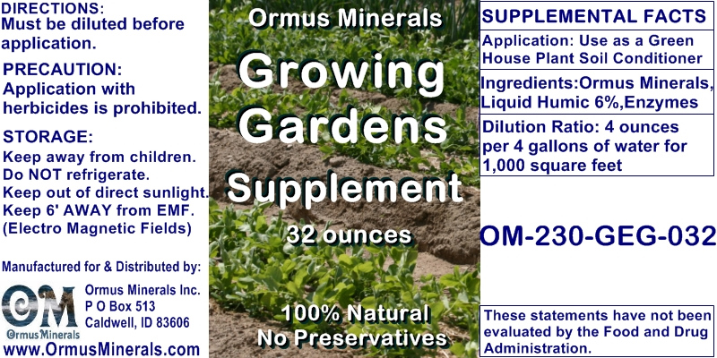 Ormus Minerals Growing Gardens Supplement