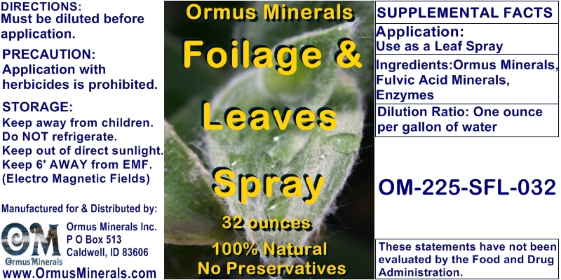 Ormus Minerals Foilage & Leaves Spray 