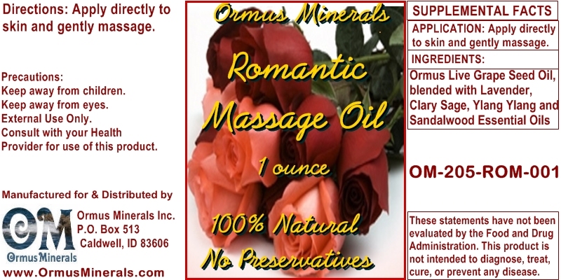 Ormus Minerals Romantic Massage Oil